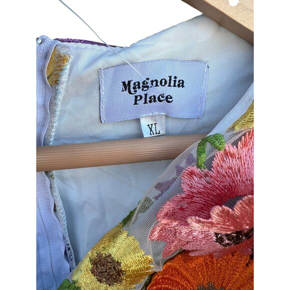 Magnolia Place Vintage Flower Party Midori Swing Dress 100% Polyester Size XL - Picture 8 of 8